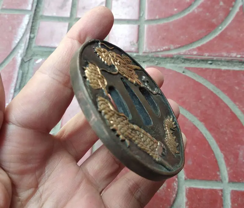 Винтажный прилегающий чехол Tsuba аксессуар для дракона часть японской катаны