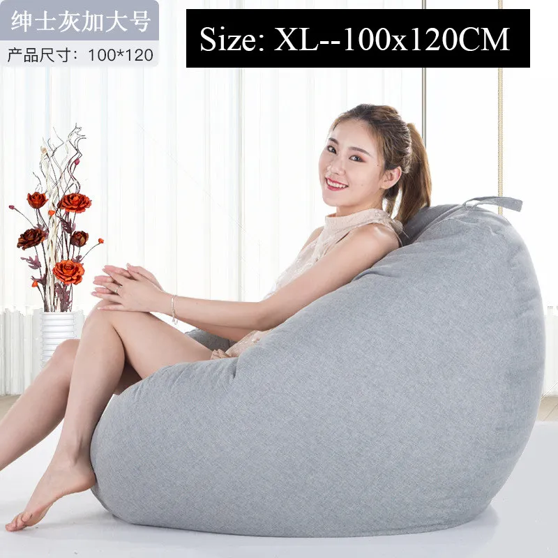 XL Bean Bag чехол для дивана без наполнителя, спальня, гостиная, диван-кровать, ленивый, Повседневный, татами, Beanbag, кресло, чехол для дивана, Puff Line, ткань - Цвет: XL