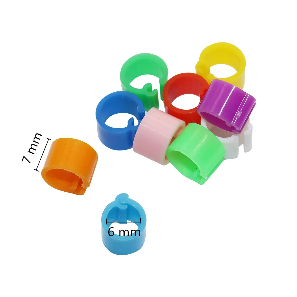 Title 2, ID 6 mm wide 7mm 10 color bird foot ring plasti...