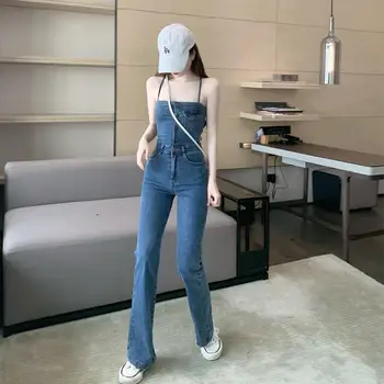 

ZOSOL Leisure Wild Denim Overalls 2020 Summer New High-Waisted Thin Straight Jumpsuits for Women