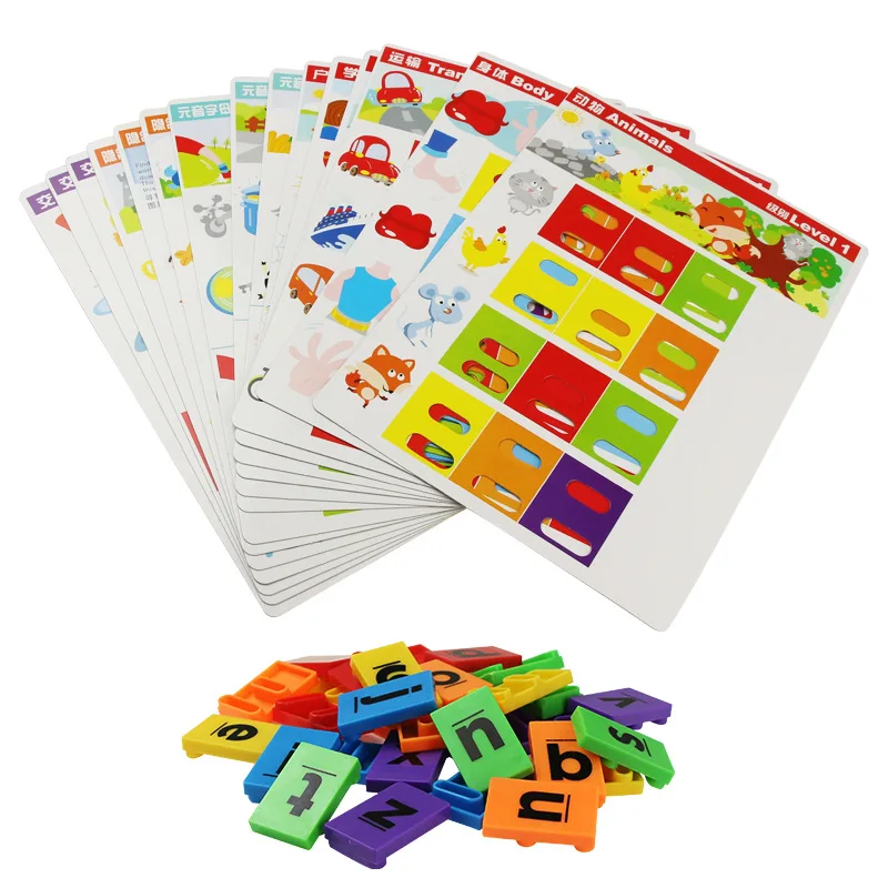 

English with Pictures Spelling English Lettered Card with Pictures Spell Word Children'S Educational Word Reading