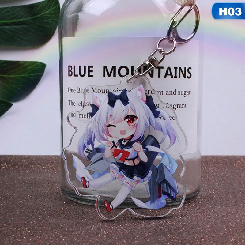 Kawaii Anime Key Chain Azur Lane Enterprise Prinz Eugen Acrylic Keychain keyring Pendant Anime