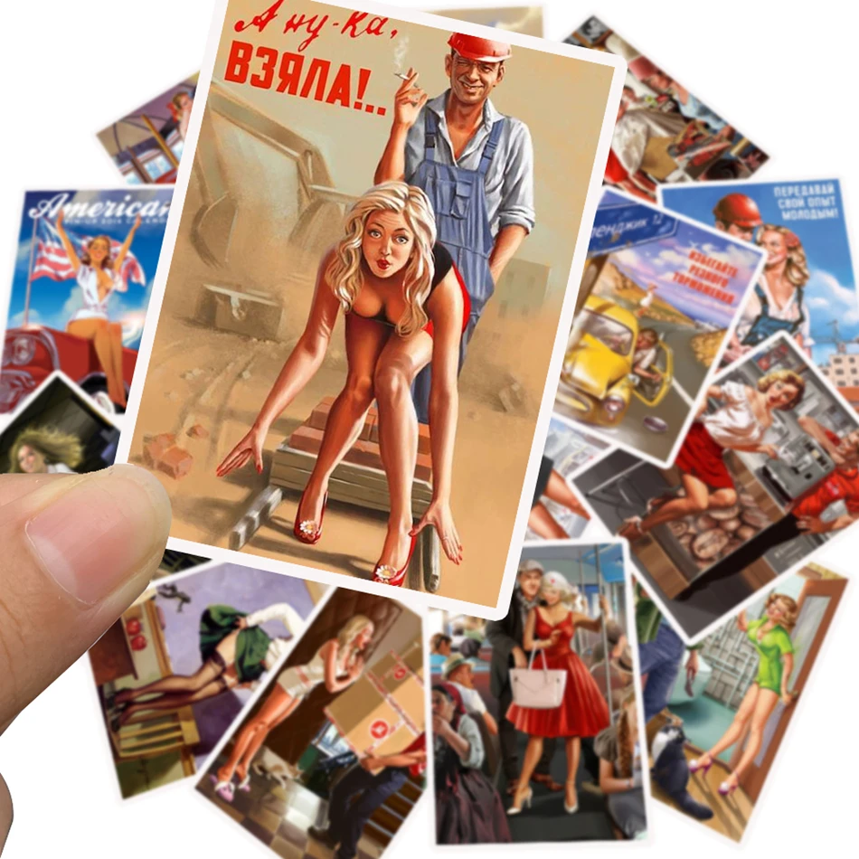 Stickers Waterproof Guitar Luggage Pin-Up Laptop Motorcycle Decal Girl Poster Sexy World-War-Ii