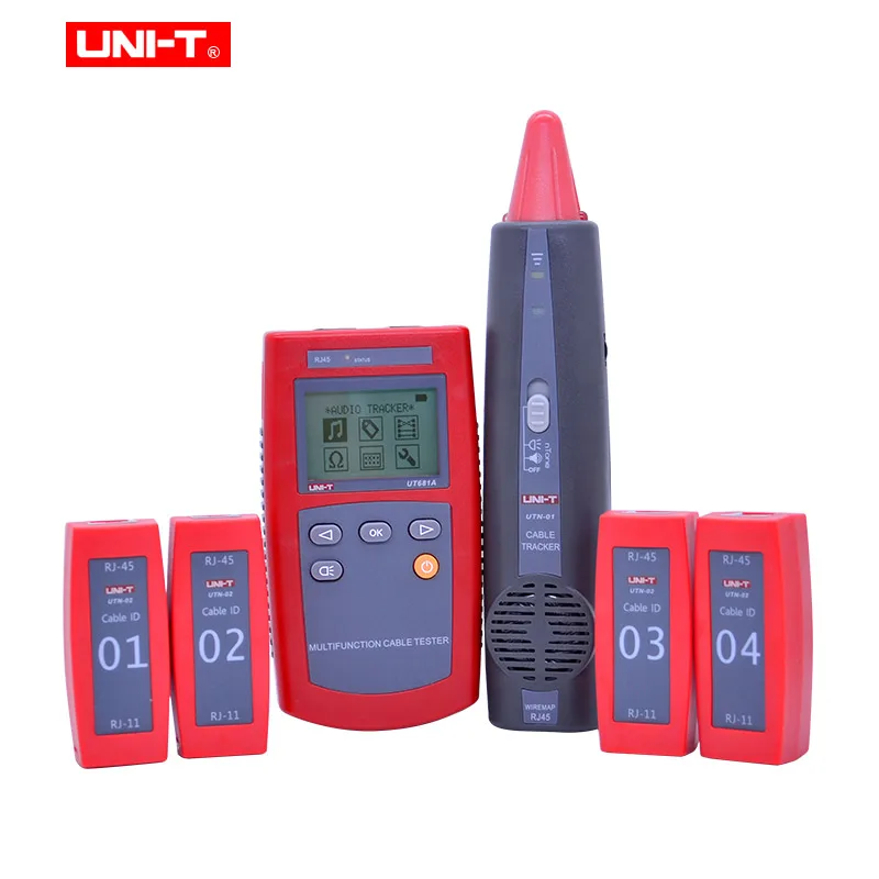 UNI-T UT681A Многофункциональный тестер сетевого кабеля RJ45 RJ11 ЖК-тестер длины кабеля тестер точки останова с 4 шт. пультами