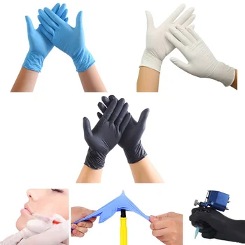 

100pcs Disposable Latex Gloves Non-Slip Acid and Alkali Laboratory Rubber Gloves Household Cleaning pidemic prevention Products