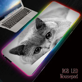 

Mairuige Cat RGB Gaming Mouse Pad Gamer Large Mouse Mat Big Computer Mousepad Led Backlight Animal Mause Pad Keyboard Desk Mat