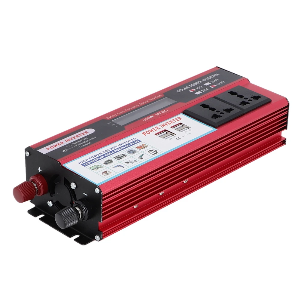 US $53.32 6000w Solar Car Power Inverter Dc12v To Ac220v240v Sine Wave Converter Digital Display 4 Usb Interfaces
