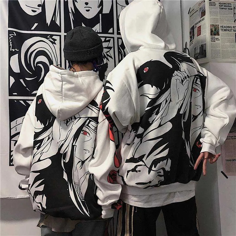  NiceMixAutumn winter Anime Naruto Uchiha Itachi Sharingan Print hoodies Casual thicken warm pullove