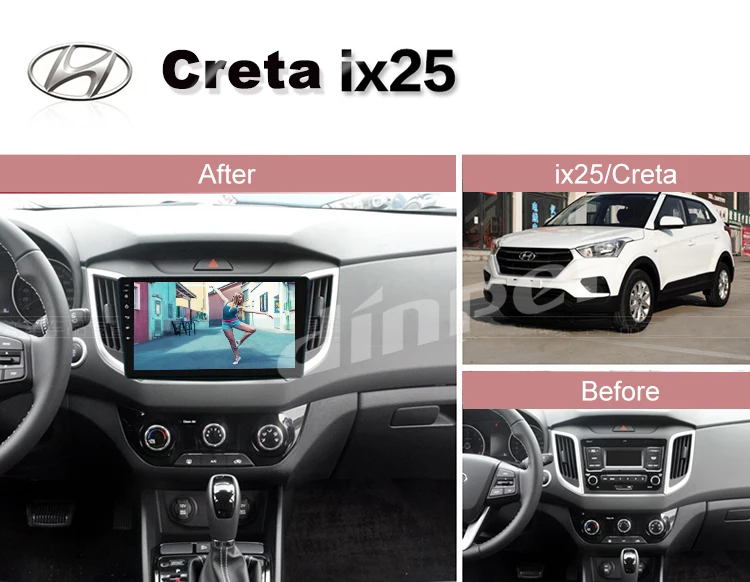 Excellent Dinpei PX6 4+64G Android 9.0 GPS Car Multimedia Player For Hyundai Creta ix25 2014 2015-2017 Navi Radio 4K Video MP5 wifi no dvd 0