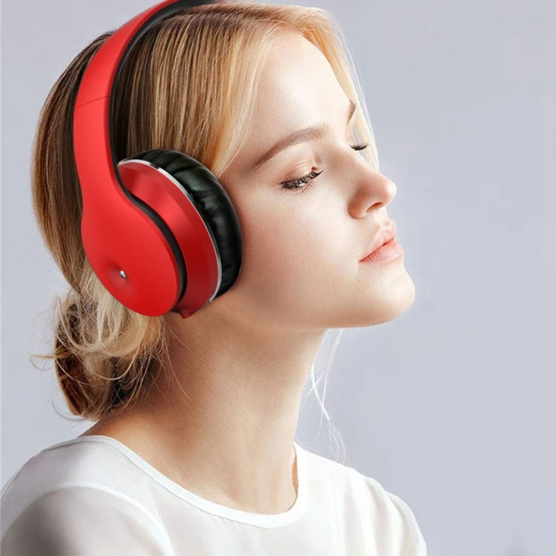HIFI Stereo Earphones Bluetooth Headphone Music Headset FM and Support SD Card with Mic for Mobile Xiaomi Iphone Sumsamg Tablet
