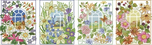 

cross stitch kits Egyptian long-staple cotton from a needle-free magazine with no printing Kit - spent four seasons windows