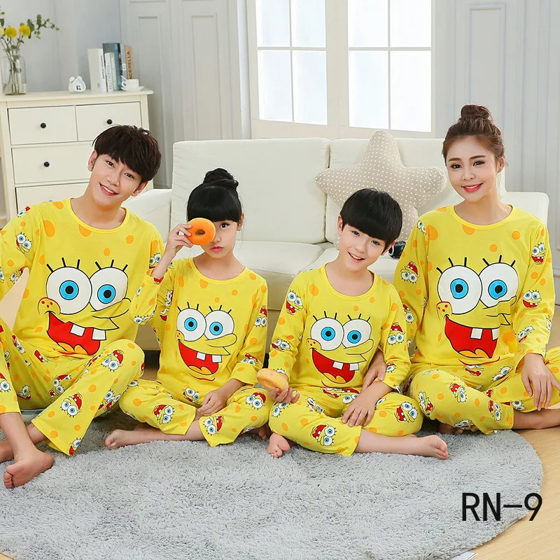 RN-9 Cotton Pajamas Sets Autumn Long Sleeve Family Matching Christmas Pajamas Cartoon Mother and Daughter Clothes Kids Sets