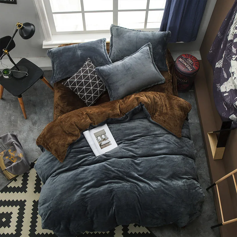 dark Gray and coffee 1 шт. пододеяльник сплошной цвет один двойной queen King Стёганое одеяло желтый пододеяльник Advanced Home Кровать Мягкая квалифицированная Удобная - Цвет: dark Gray and coffee
