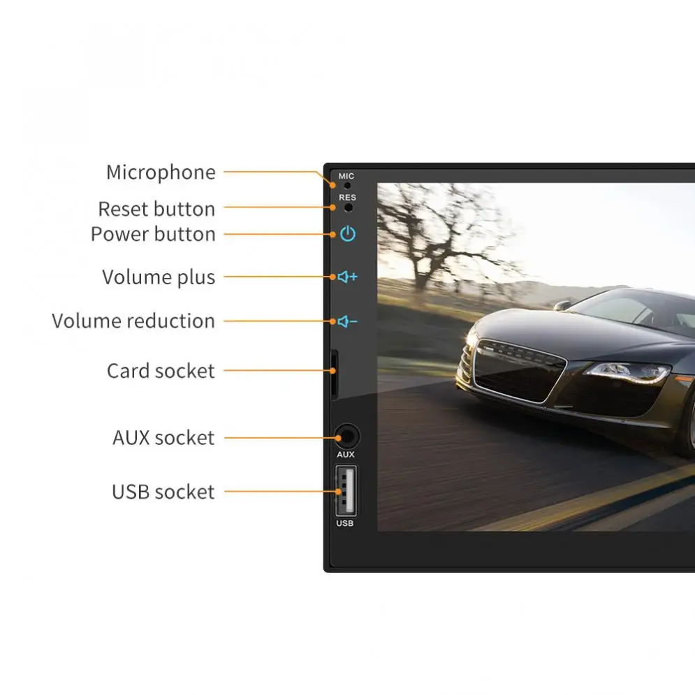 7 дюймов четырехъядерный Android 7,1 2Din Bluetooth Автомобильный fm-радио стерео плеер 1024x600 цифровой сенсорный экран gps зеркальная связь/Wifi