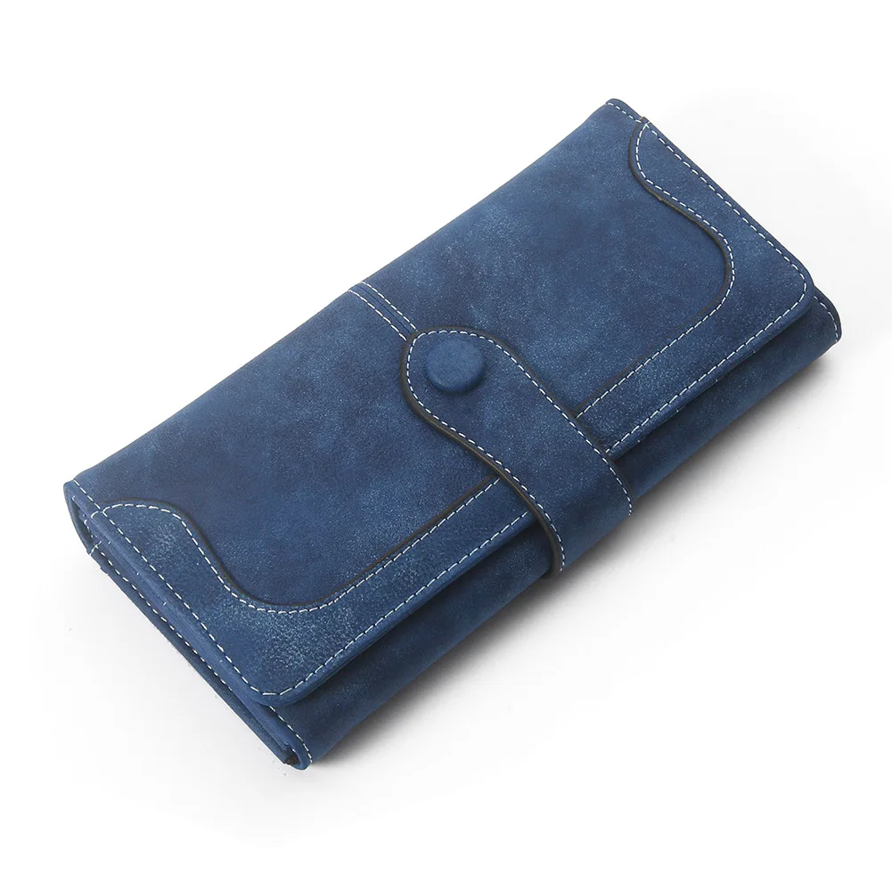Royal Blue 1 Милый женский длинный Матовый кожаный кошелек, Женский держатель для карт, Дамский кошелек для монет, тонкий кошелек для телефона, женские кошельки и кошельки, клатч - Цвет: Royal Blue 1