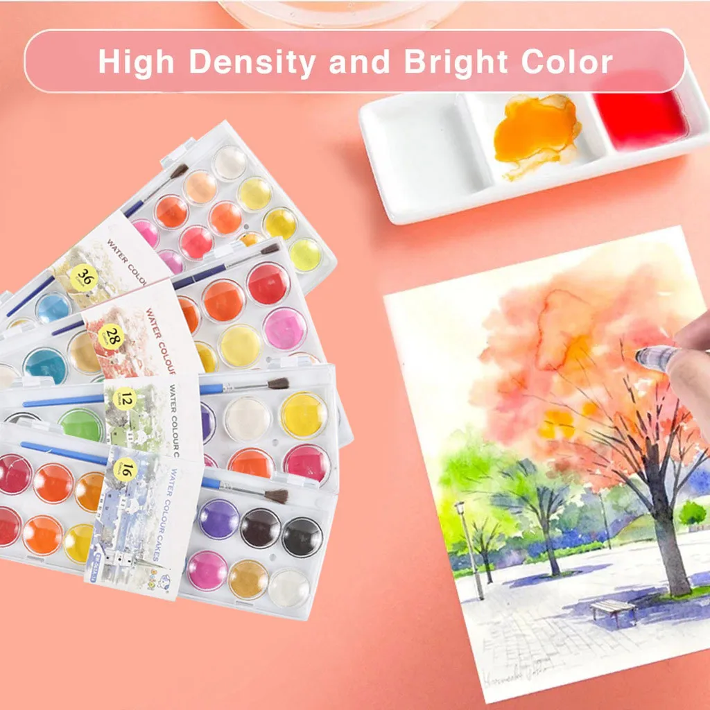 

36 Color Beginner Solid Gouache Watercolor Paint Powder Cake Set Solid New product Selling winter Dropshipping Accessories tool