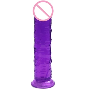 Erotic Soft Jelly Dildo Anal Butt Plug Realistic Strong Suction Cup Adult Toys G-spot Orgasm Big Penis Sex Toys For Woman 5