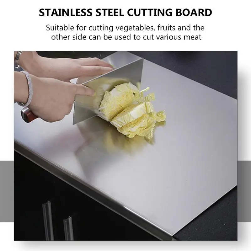 1pc Stainless Steel Cutting Board 304 Stainless Steel Chopping Board  Household Moulding Board Metal Chopping Blocks for Home Resturant Use