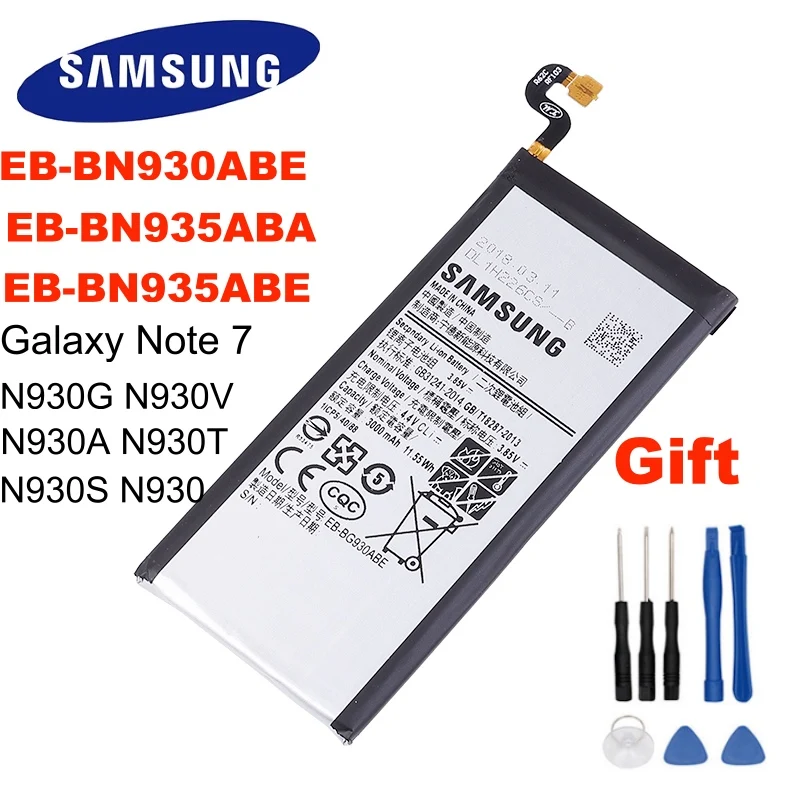 Оригинальный аккумулятор EB-BN930ABE гибкий кабель фонарь для телефона Samsung Galaxy Note 7 N930