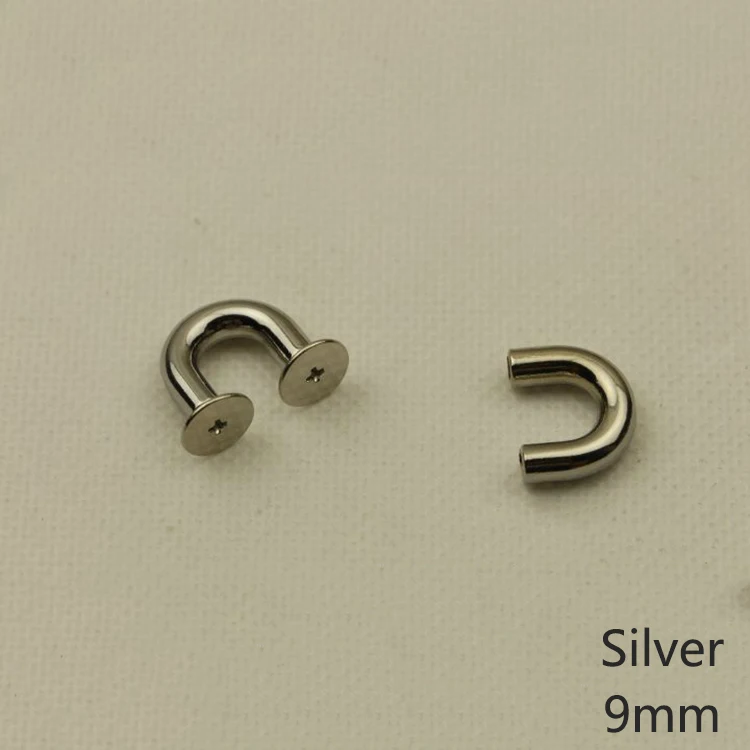 Silver-9mm Meetee 5 шт. 9/13 мм металлическая сумка висячая пряжка D пружинное овальное кольцо DIY сумки аксессуары для сумок материалы для украшения сумок AP523 - Color: Silver-9mm