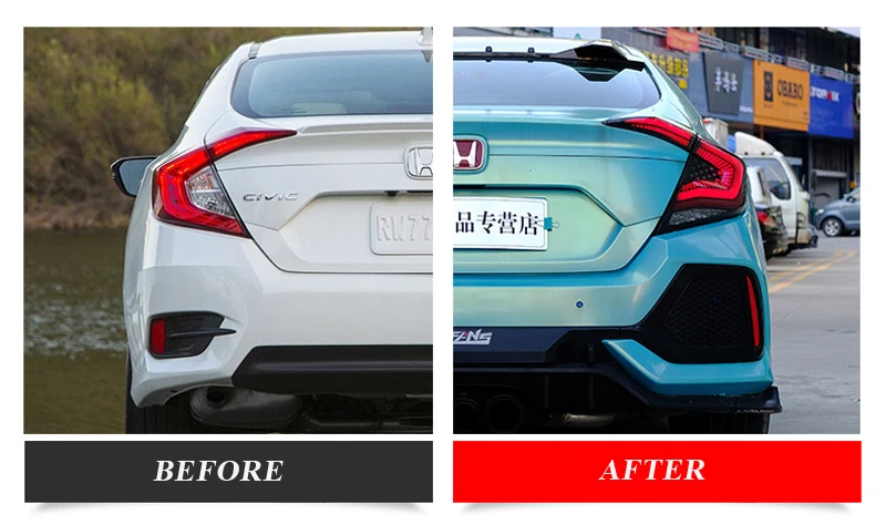Светодиодный задний светильник s для Honda Civic 10th- задний светильник s задний фонарь поворот+ Реверсивный+ противотуманный+ тормозной светильник