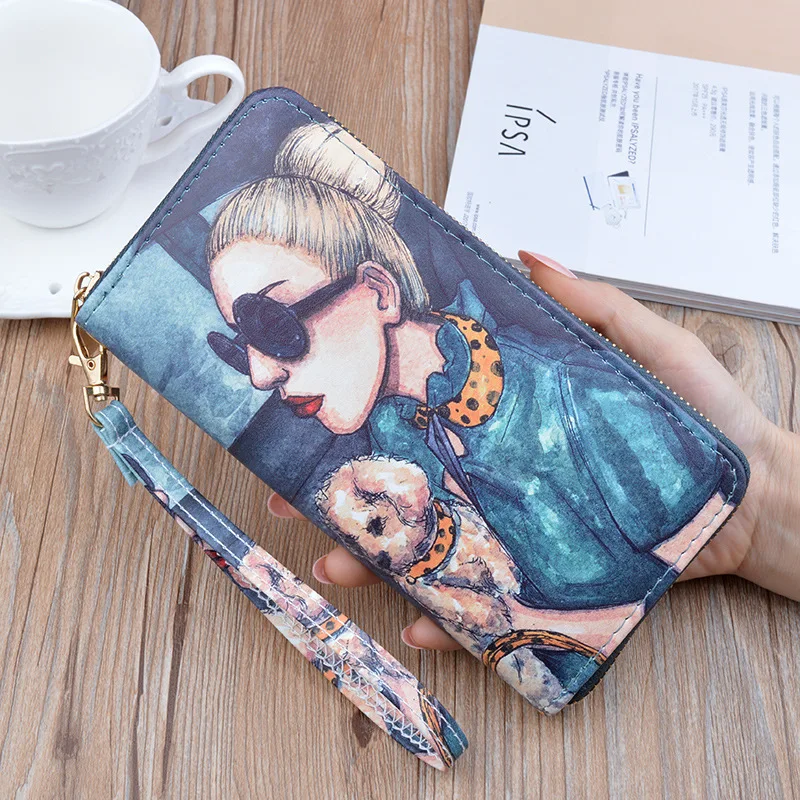 2020 Women's Wallet Fashion Leather luxury wallet Personality printing Long Zipper Wallet Female Card wallet portfel damski 2020 Women's Wallet Fashion Leather luxury wallet Personality printing Long Zipper Wallet Female Card wallet portfel damski