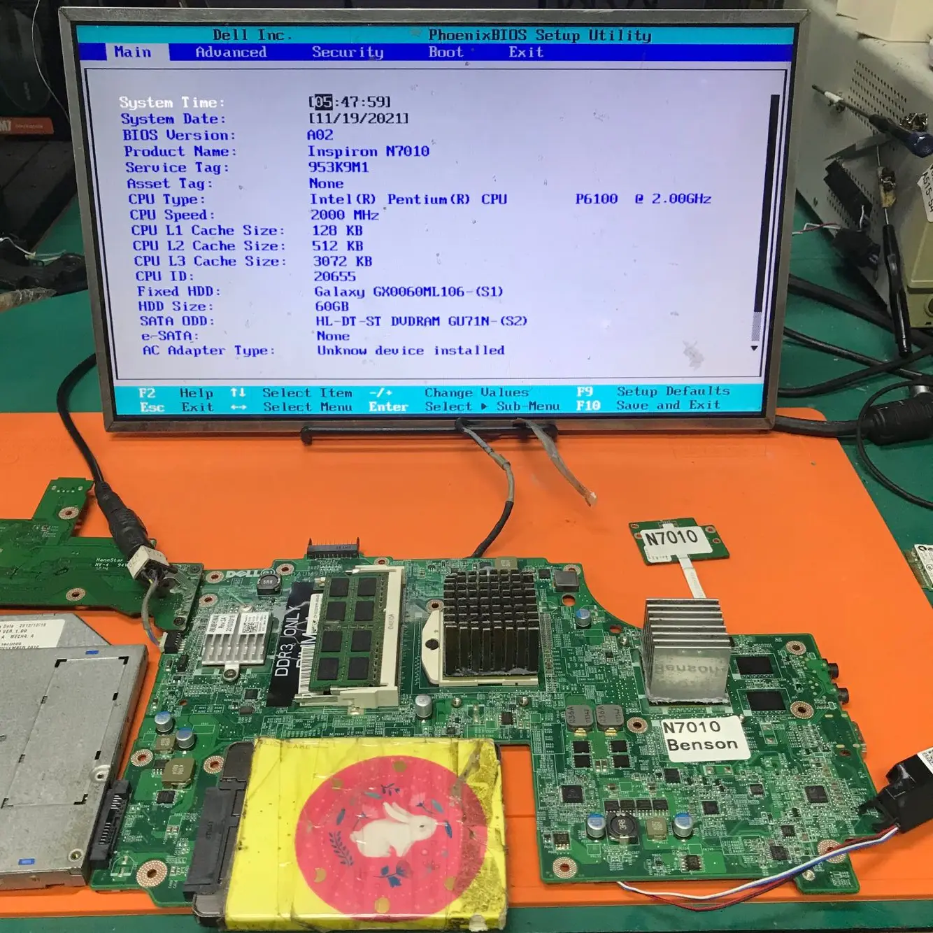 Протестированная материнская плата для ноутбука DELL N7010 0V20WM V20WM DAUM9BMB6D0 HM57 HD 5470 1 Гб