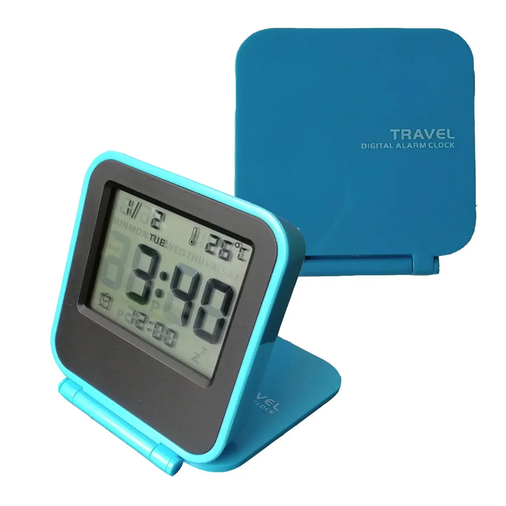 Мини флип портативный мантельный детский складной будильник квадратные Настольные часы термометр электронные часы