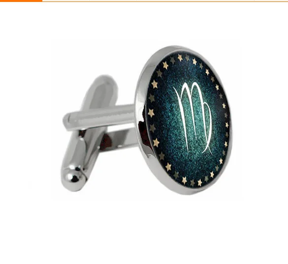 

New Style Zodiac Signs Time Stone Cufflinks Virgo Ck211
