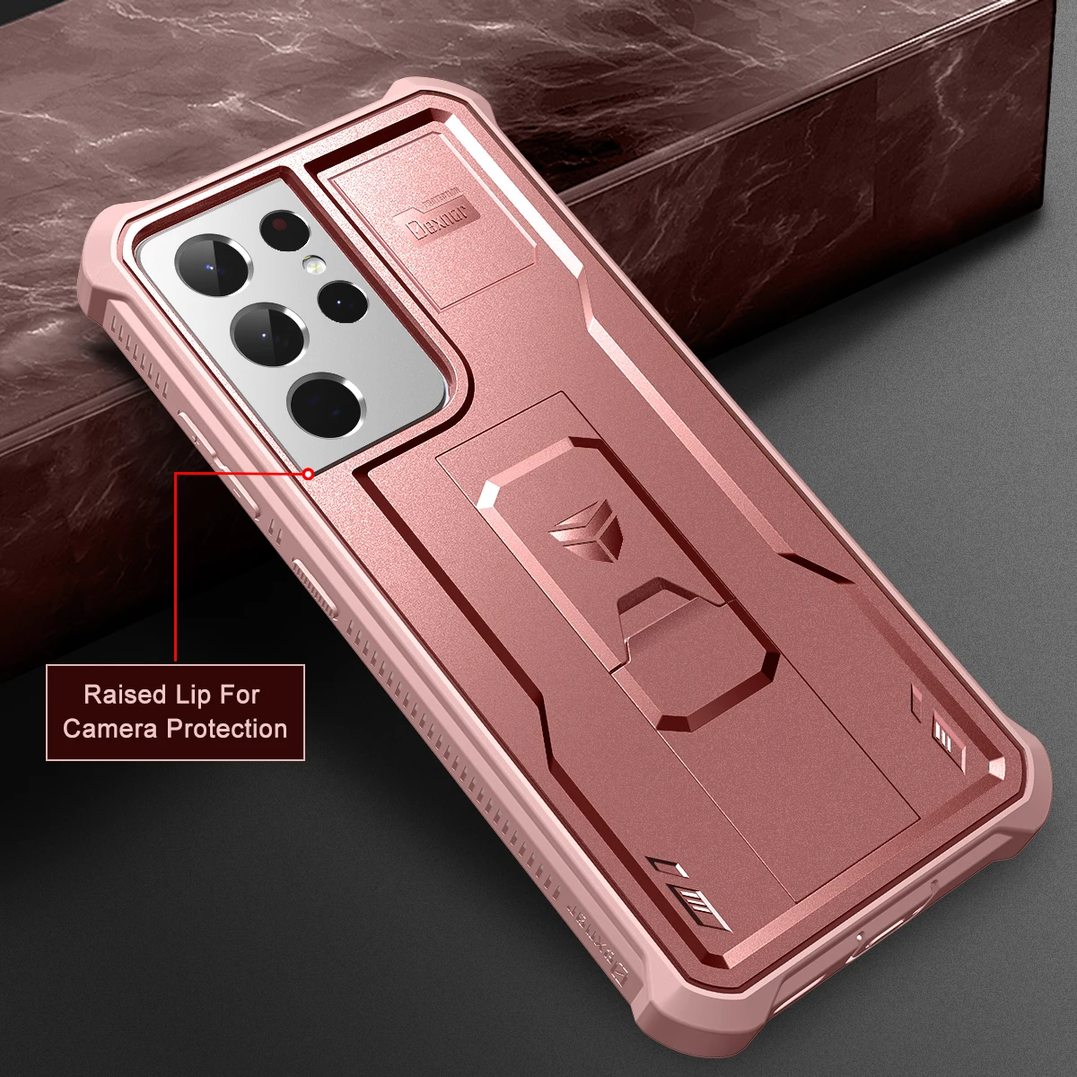 Hard case with bracket For Samsung Galaxy S21 plus ultra S20 FE 2 in 1 PC TPU shockproof Cover with screen film 360 protection