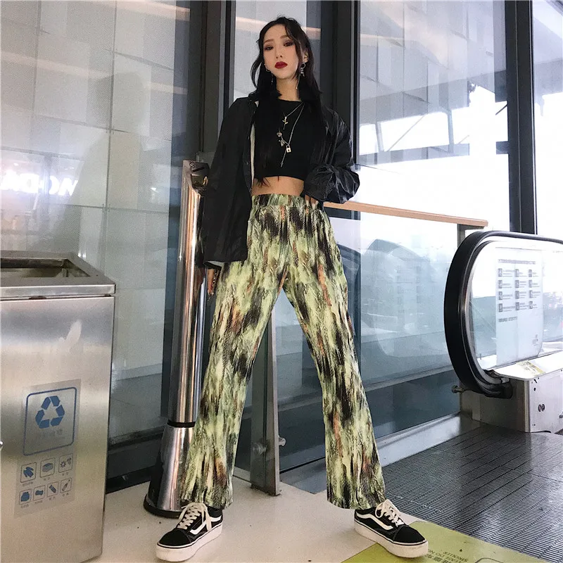 

Summer High Waist Sexy Snake Print Straight Pant Streetwear Contrast Harajuku Women Slim Plus Size Harem Trouser Korean Camo
