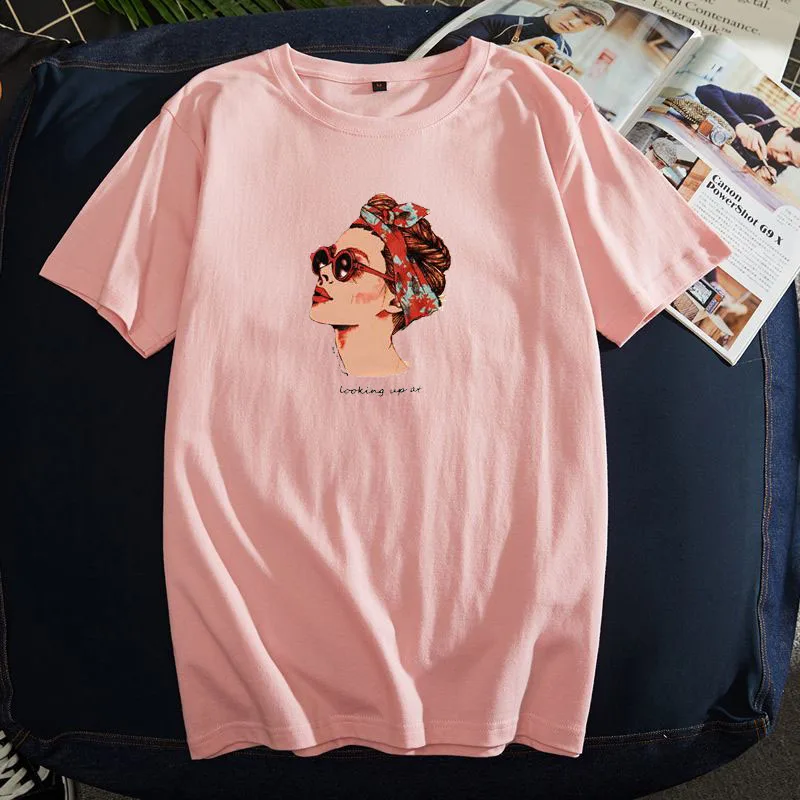

2019 Fashion Cool Print Female T-shirt White Cotton Women Tshirts Summer Casual Harajuku T Shirt Femme Top