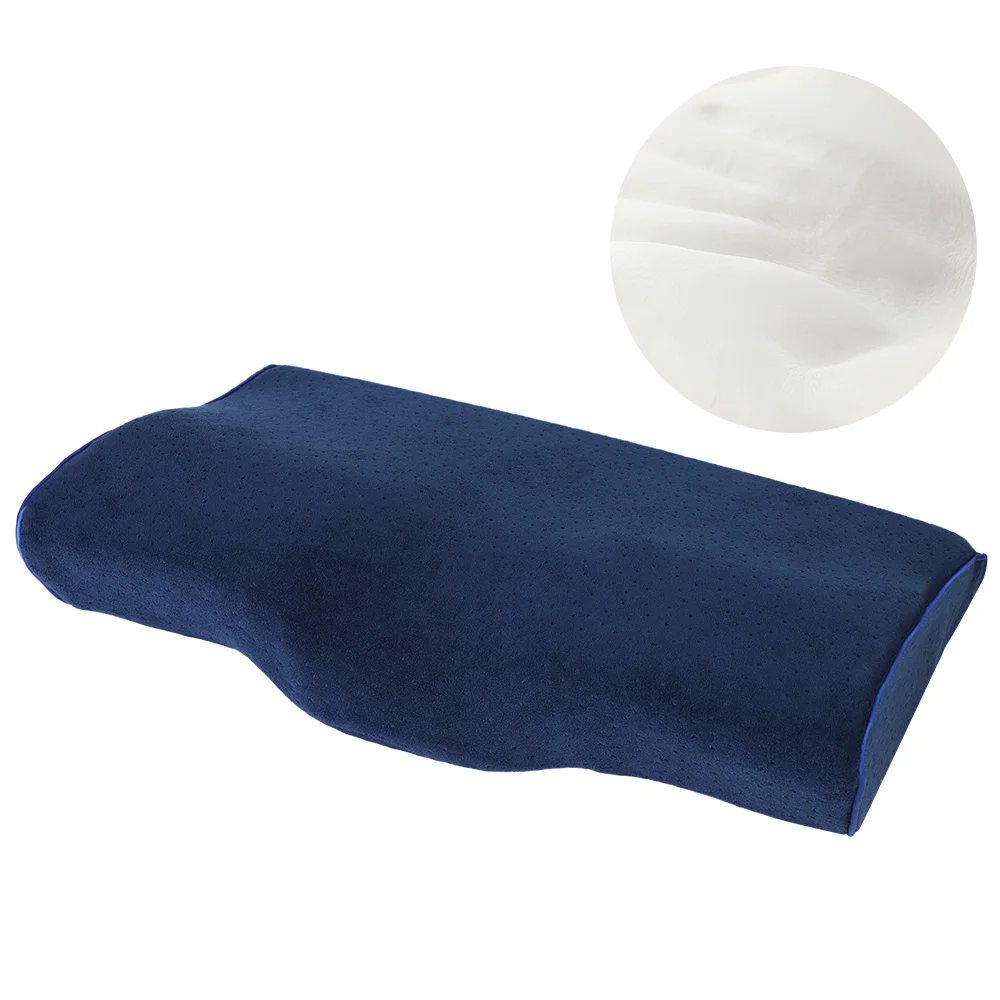 Ортопедическая подушка из пены с эффектом памяти, латексная магнитная подушка белого цвета для шеи, медленный отскок шейки матки, уход за болью, 50*30 см - Цвет: blue