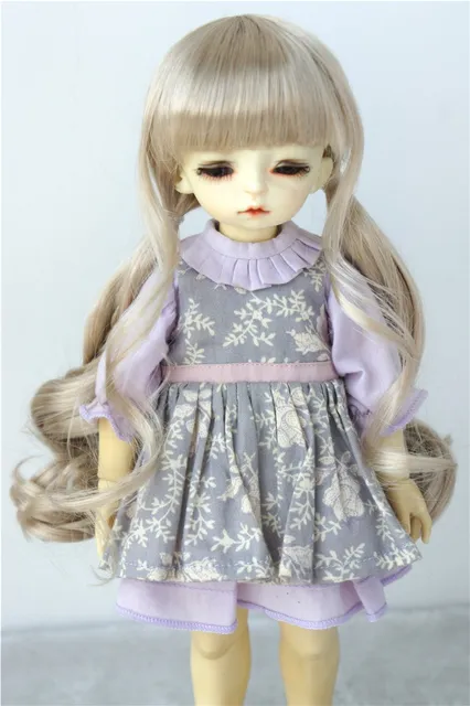 JD337 1/8 1/6 1/4 Pretty Synthetic Mohair BJD Wigs Suit For Size 5-6 Inch 6-7 Inch 7-8 Inch Doll Free Shipping Doll Hair Only BeigeBlondSM60