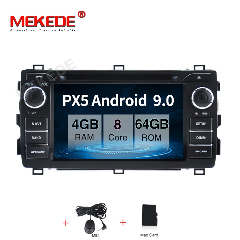 MEKEDE 2 DIN Android 9,0 автомобильный dvd-плеер для Toyota Auris 2013 Восьмиядерный 4G+ 64G Автомобильный Радио Мультимедиа gps стерео аудио - Цвет: 64G CAR DVD