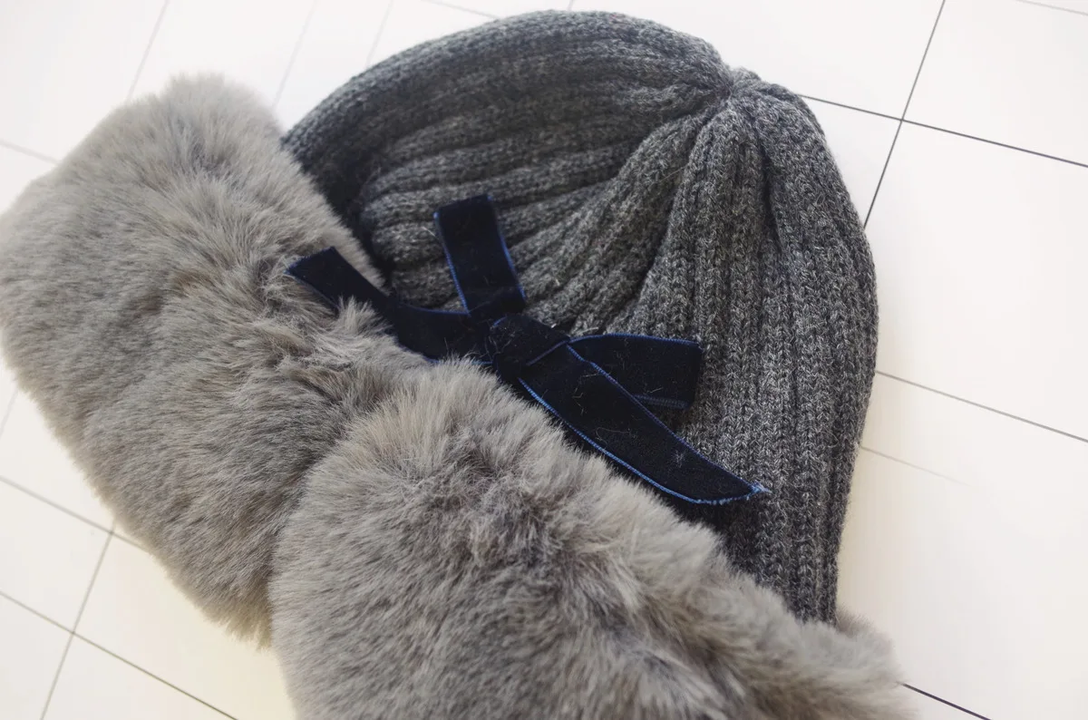 MYDC Gorros Mujer Invierno модные декоративные кепки с бантом женские теплые Высококачественные мягкие шапки из кроличьей шерсти теплые и ветрозащитные