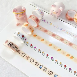 Bande adhésive décorative pour Scrapbooking, 1.5cm x 3m, Scrapbooking, étiquette artisanale, dessin animé, ours, fleur, masquage, Washi, papeterie 