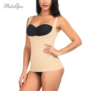 

Hot cotton Thermal Shaper Tank Tops Women Shapewear Fitness Push Up Workout Tummy Tank Women's Body Shaper Waist Slimmer