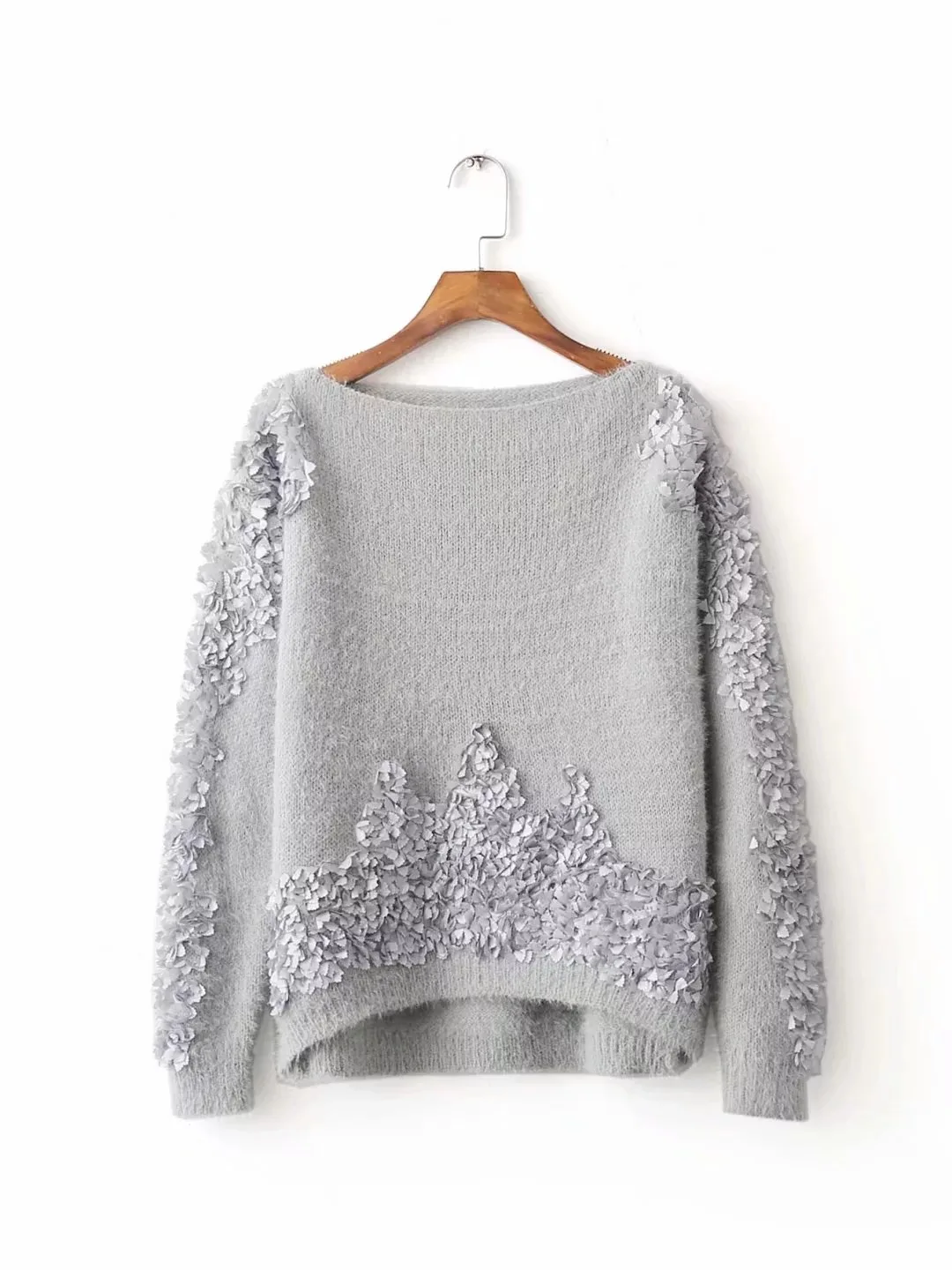 

5307-j9118 WOMEN'S Dress New Products Stereo Petal Mink Cashmere Sweater