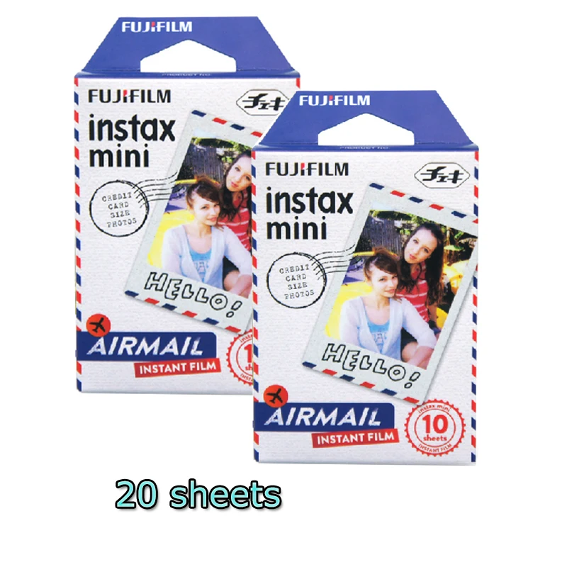 Оригинальная пленка Fujifilm Instax Mini Instant (20 листов) Air mail для мини камеры Polaroid 7s 8 9 25 50s 90