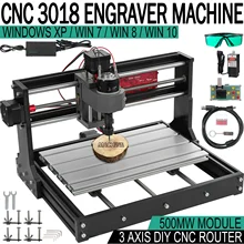 

CNC 3018 Pro Router Kit 3 Axis PCB Engraving Milling Machine Mini DIY Wood Router Laser Engraver Engraving 0.5W Laser GRBL&Offli