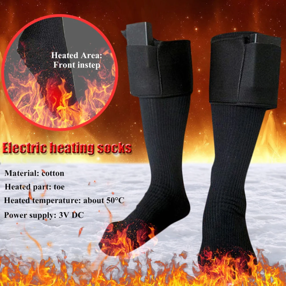 1 пара, зимние носки с электрическим подогревом, утепленные носки с подзарядкой, уличные носки для женщин, мужчин, катания на лыжах, велоспорта, спортивные носки с подогревом