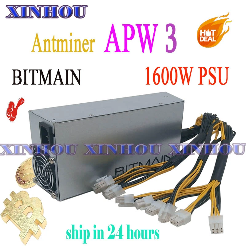 Bitmain Apw3 1600w Btc Ltc Dash Eth Miner Power Supply For Antminer S9 T9 V9 Z9 Dr3 L3 E3 X3 Baikal X10 G28 Innosilicon A9 D9 Block Chain Miner Aliexpress