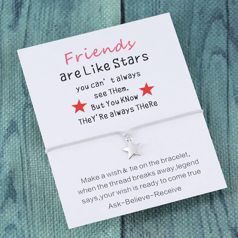 Звездный Wish браслет друзья, как звезды, хорошие друзья, Звездный браслет для женщин, мужчин, девочек, дружба, подарок ювелирных изделий - Окраска металла: Gray