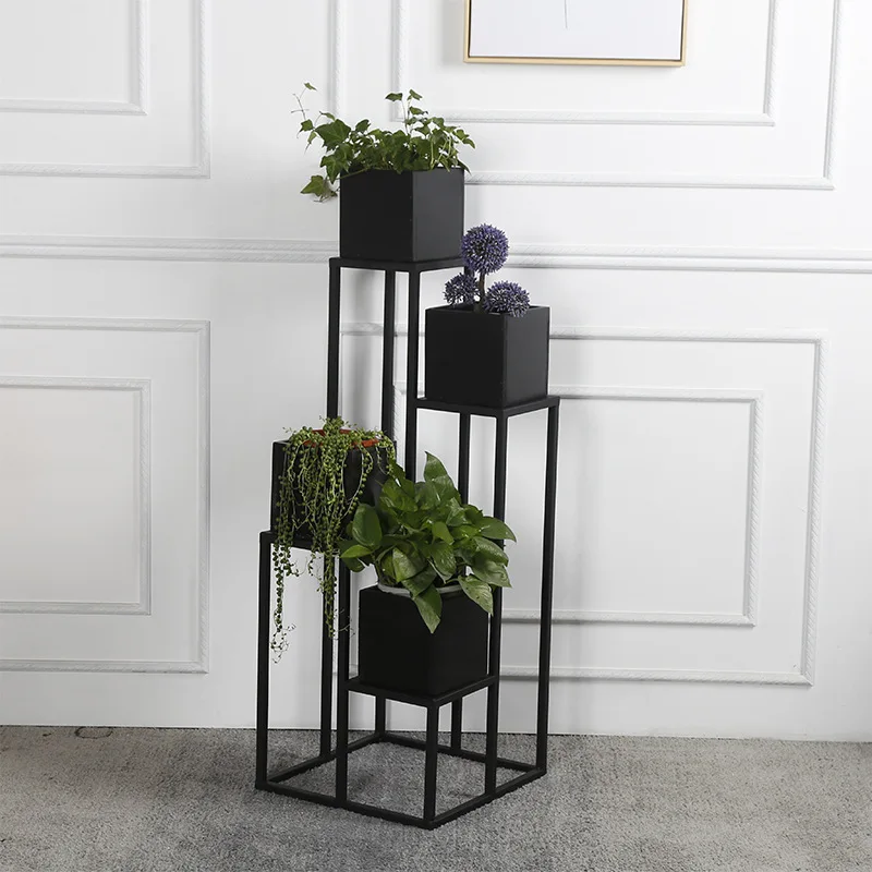 4 layers metal floor iron plant stand planter Modern fashion classic nordic metal shelf indoor plant flower rack
