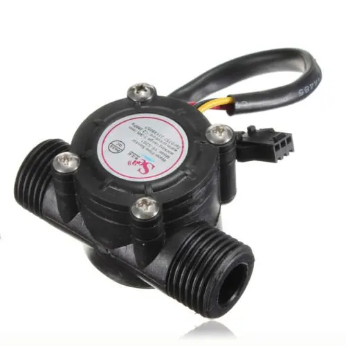Black Датчик расхода воды(море) YF-S201 расходомер G1/2 1-30L/min белый/черный - Цвет: Black