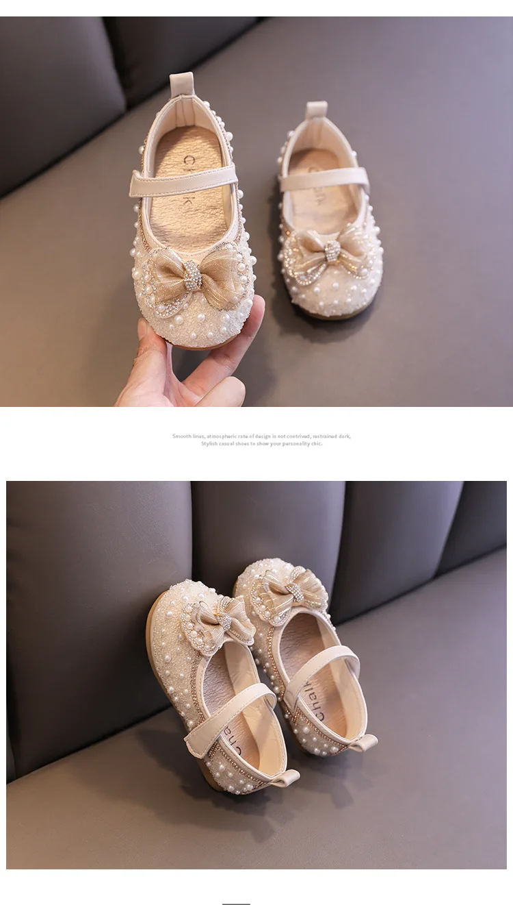 Kids Shoes Girls Princess Glitter Flats Children Fashion Shoes Sequin Bow Toddler Flats Shoes 2022 Spring New E607 extra wide fit children's shoes