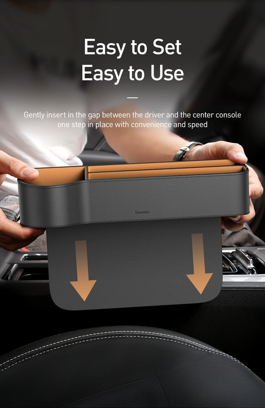 Baseus органайзер для автомобильных сидений, кожаная большая емкость, автомобильная коробка для хранения, Карманный держатель для телефона, органайзер для Airpods в автомобиле