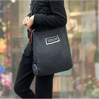 

1 PC Shopping Bags New Cute Foldable Fashion Eco Handbag Black Reusable Bag Supermarket Shopping Tote Bags Portable Storage Pack