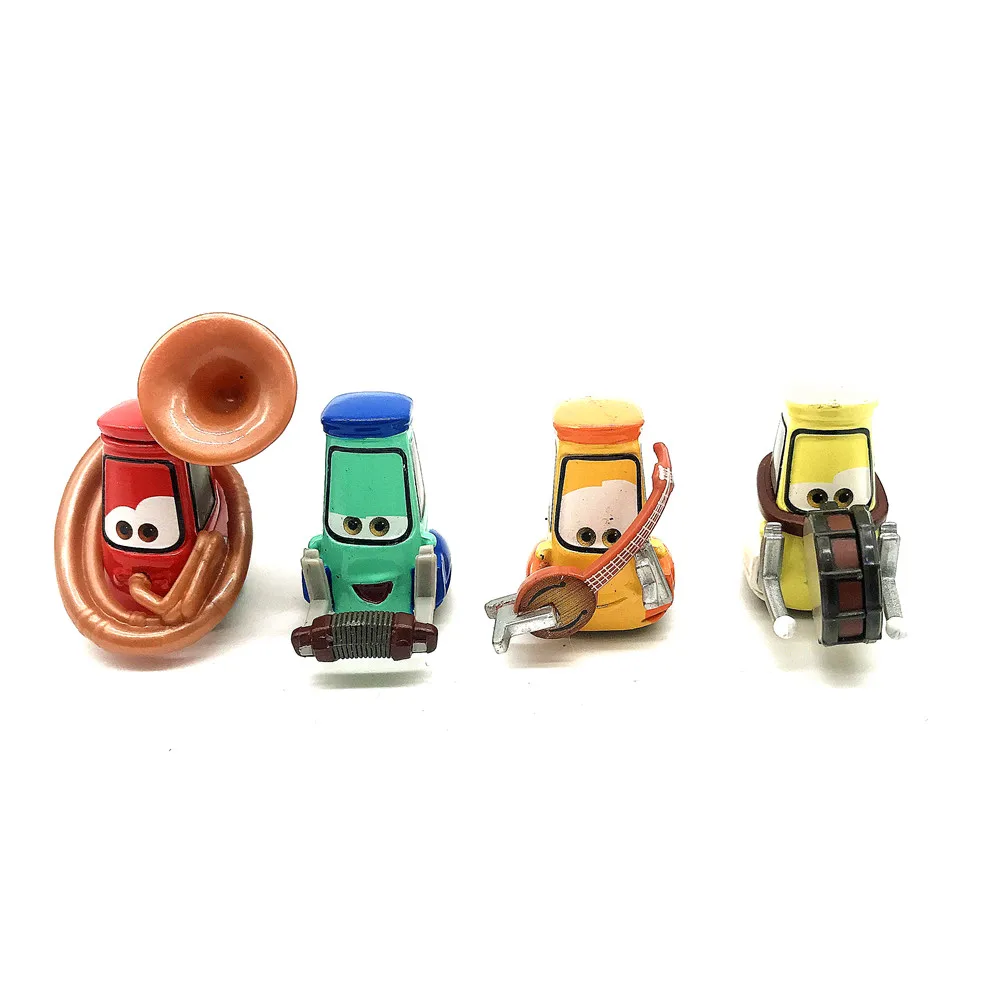 4pcs set Disney Pixar Cars Uncle Topolino s Band 1 55 Diecast Metal Alloy Toy Car 2